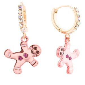 Betsey Johnson Gingerbread Man Huggie Earrings